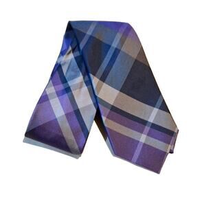 RYAN SEACREST DISTINCTION MEN'S EXPLODED PLAID SLIM TIE ONE SIZE PURPLE